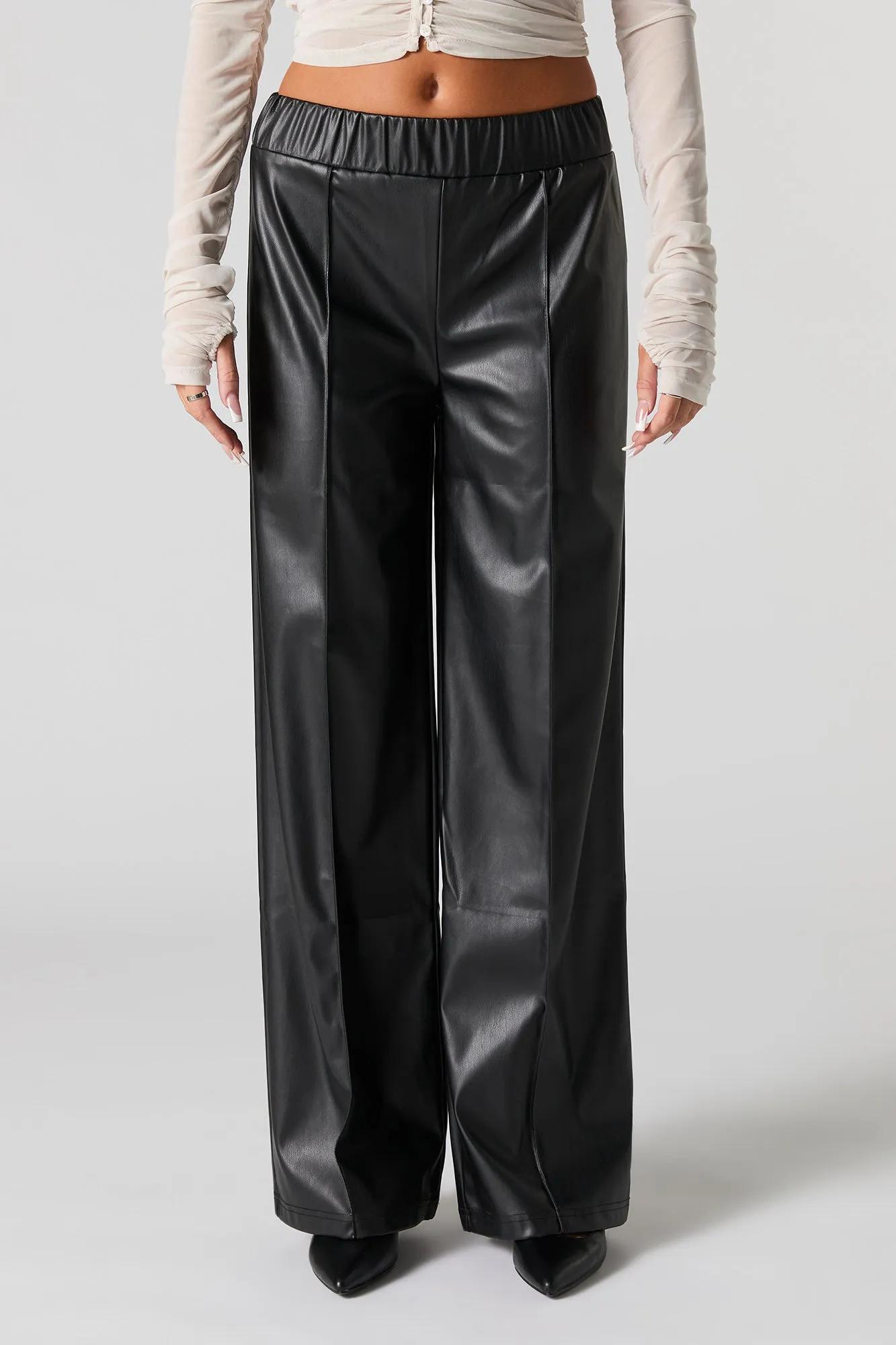 Faux Leather Wide Leg Dress Pant sold by Urban Planet product image thumbnail 2