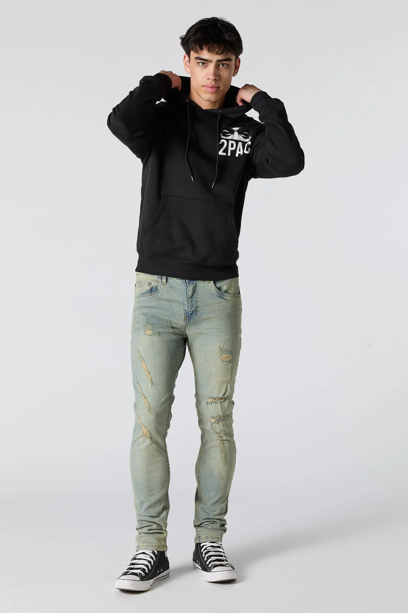 2Pac Graphic Fleece Hoodie sold by Urban Planet product image thumbnail 3