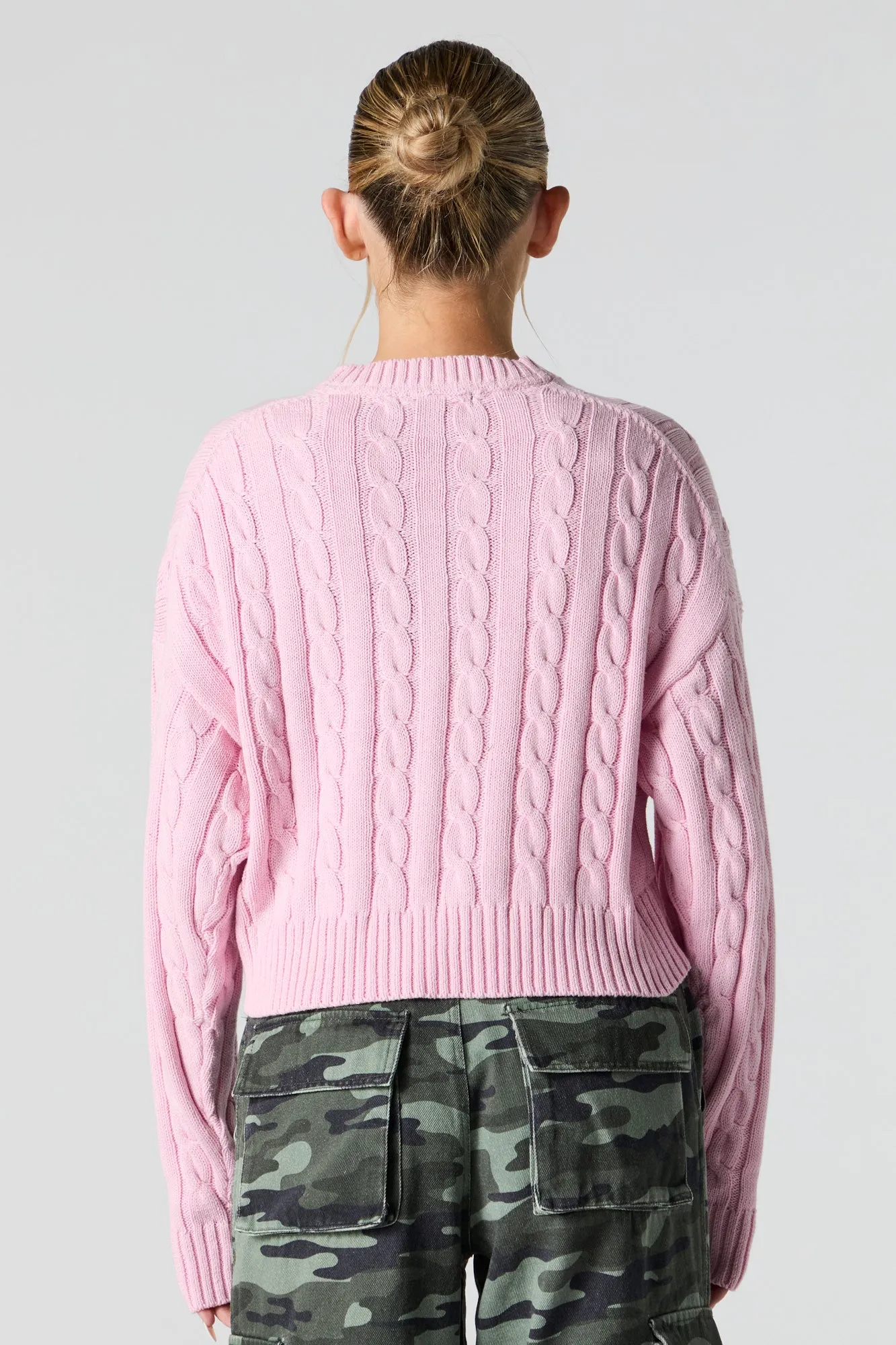 Cable Knit Cropped Sweater sold by Urban Planet product image thumbnail 2