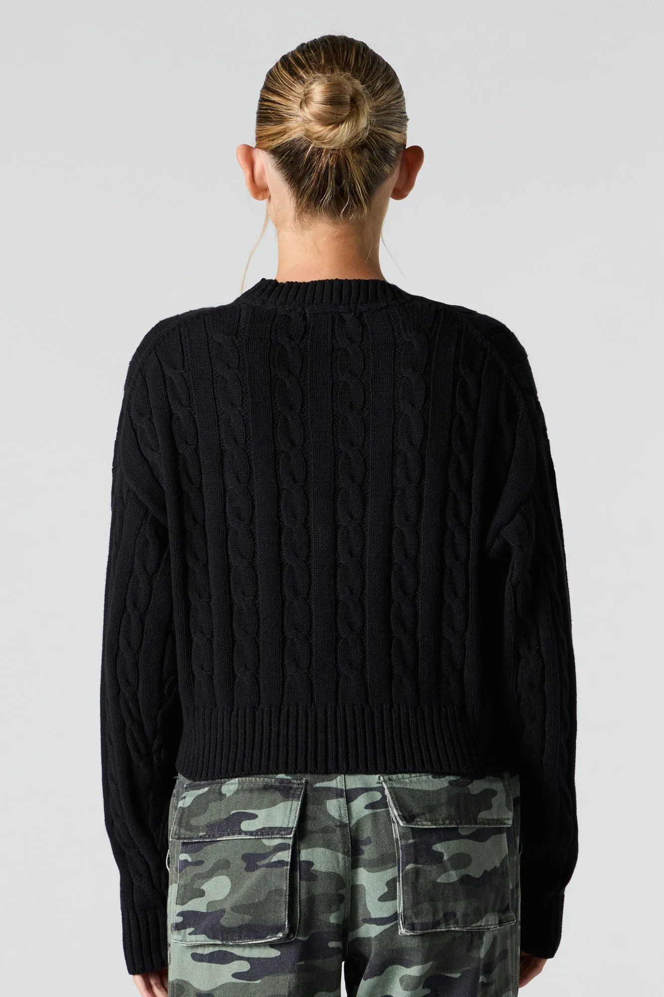 Cable Knit Cropped Sweater sold by Urban Planet product image thumbnail 5