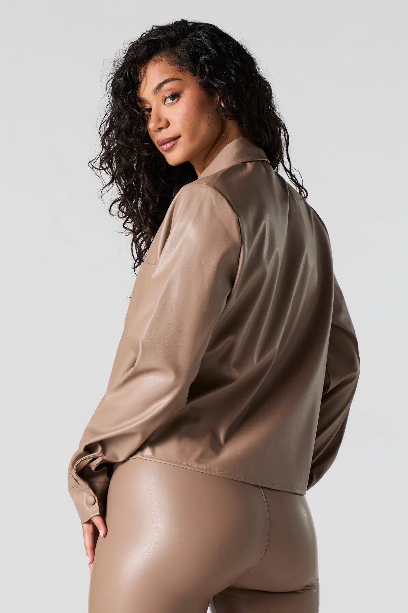 Faux Leather Button Front Top sold by Urban Planet product image thumbnail 2