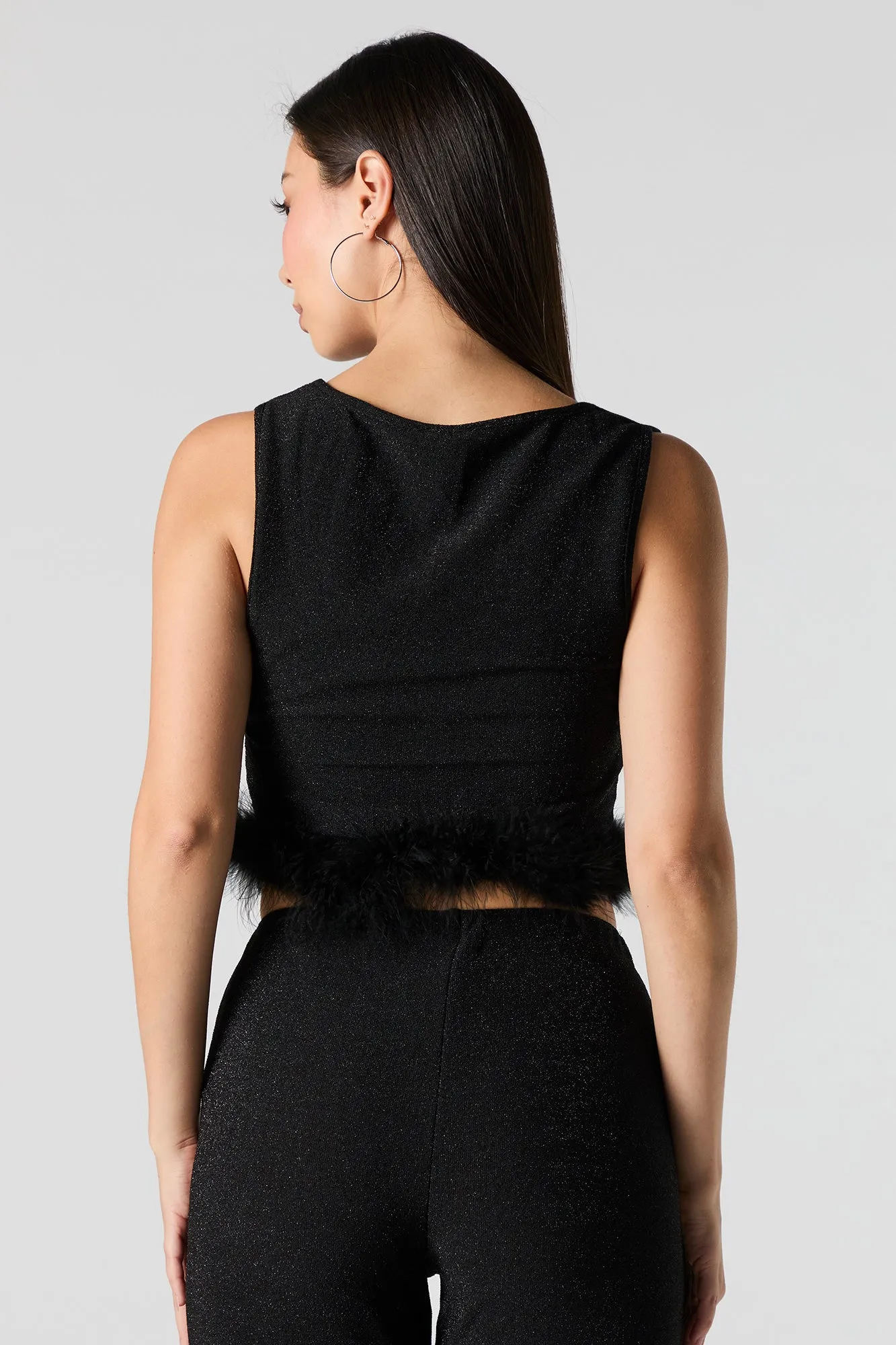 Camisole scintillante avec garniture en similifourrure sold by Urban Planet product image thumbnail 2