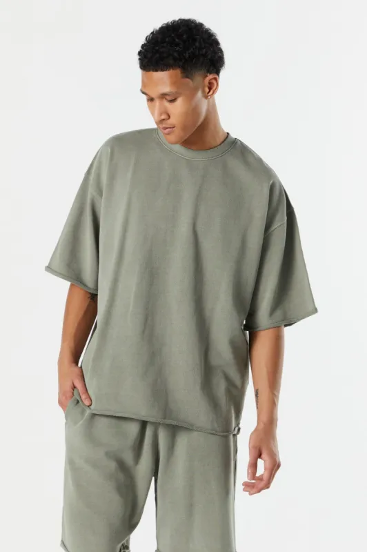 Oversized Rolled Hem Crewneck T-Shirt sold by Urban Planet