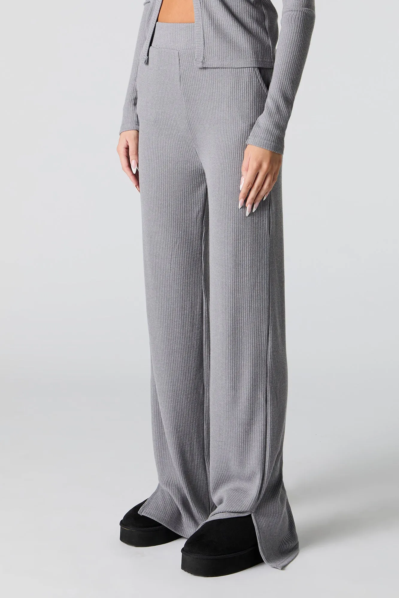 Pantalon en tricot côtelé à jambe large sold by Urban Planet product image thumbnail 2