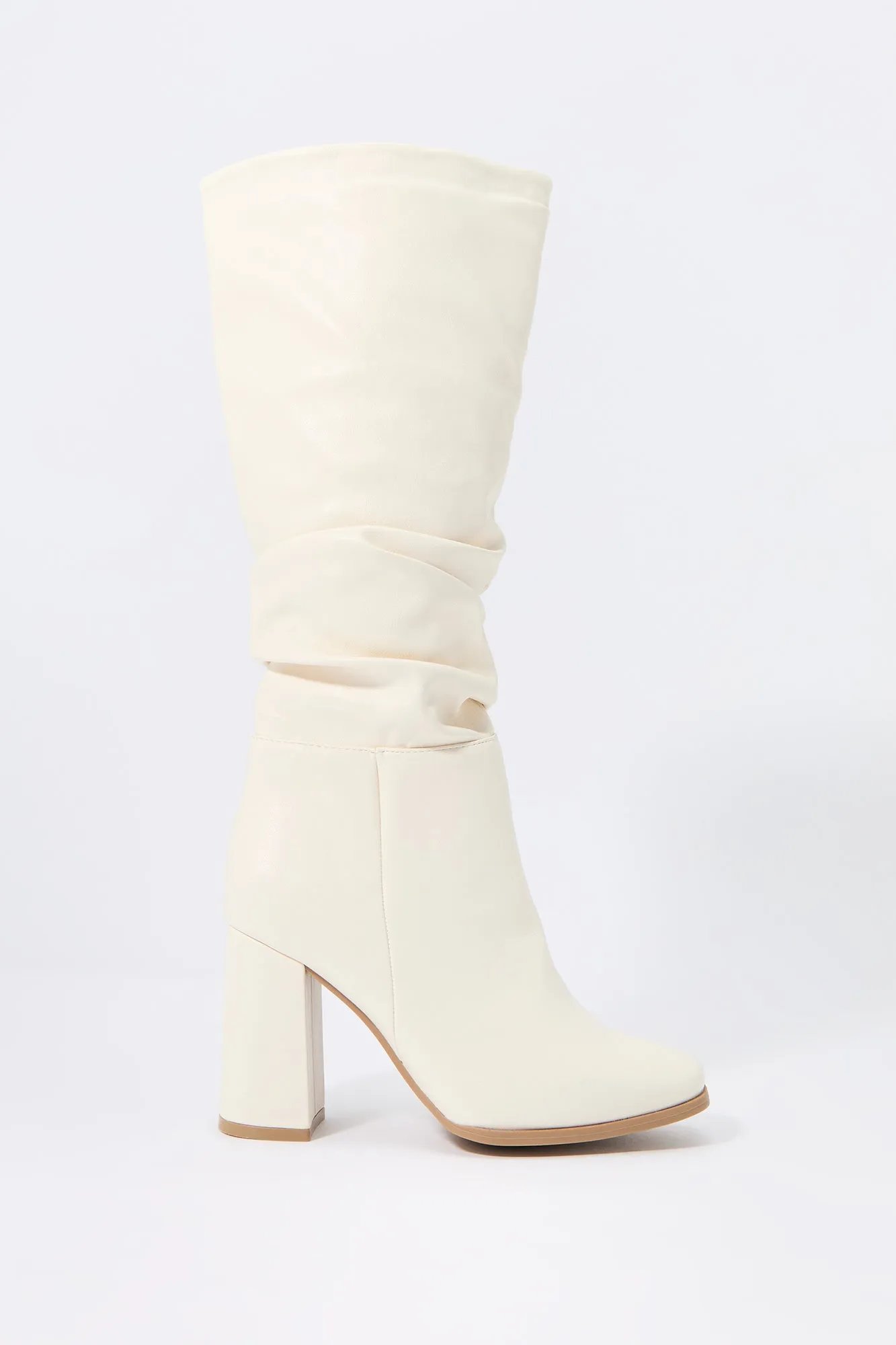 Faux Leather Slouchy Heeled Boot sold by Urban Planet product image thumbnail 2
