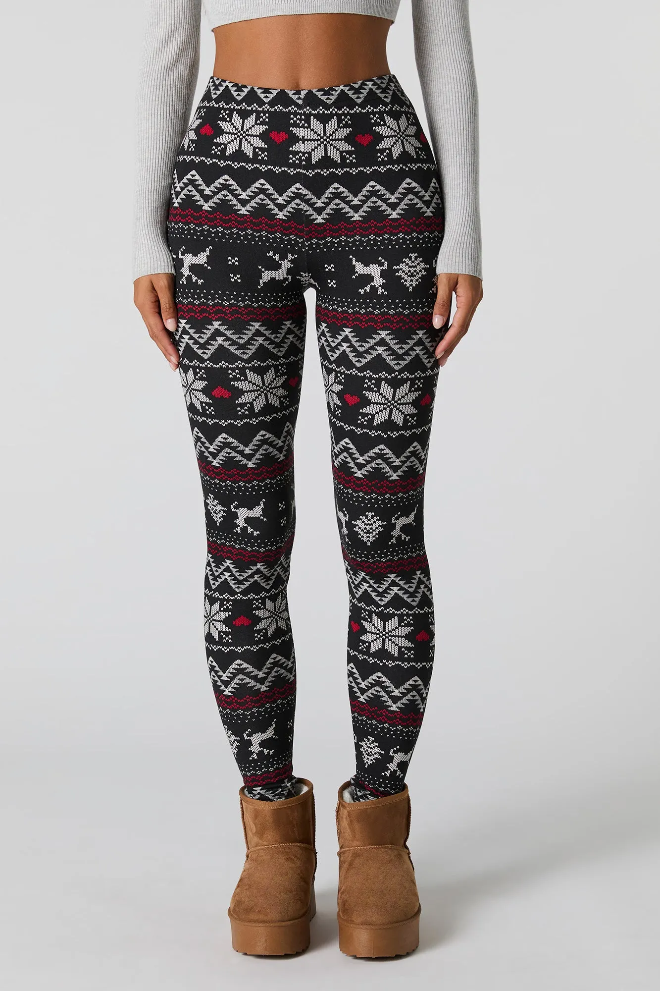 Christmas Print Soft Fleece Legging sold by Urban Planet product image thumbnail 5