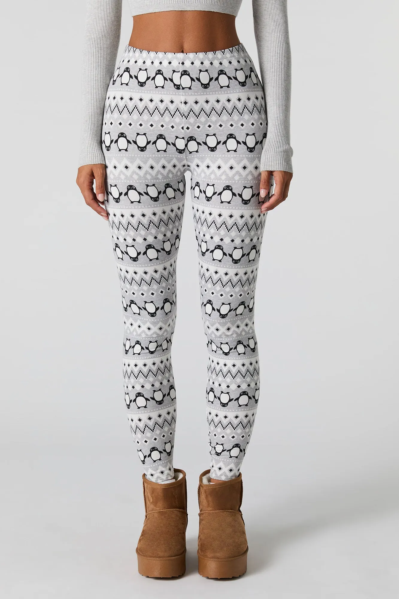 Legging en molleton doux avec imprimé de Noël sold by Urban Planet product image thumbnail 2