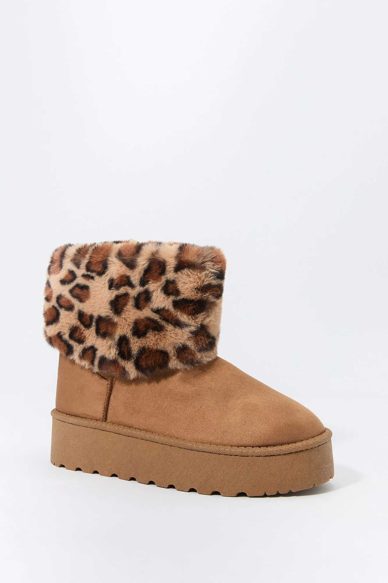 Faux Fur Collared Platform Booties sold by Urban Planet product image thumbnail 3
