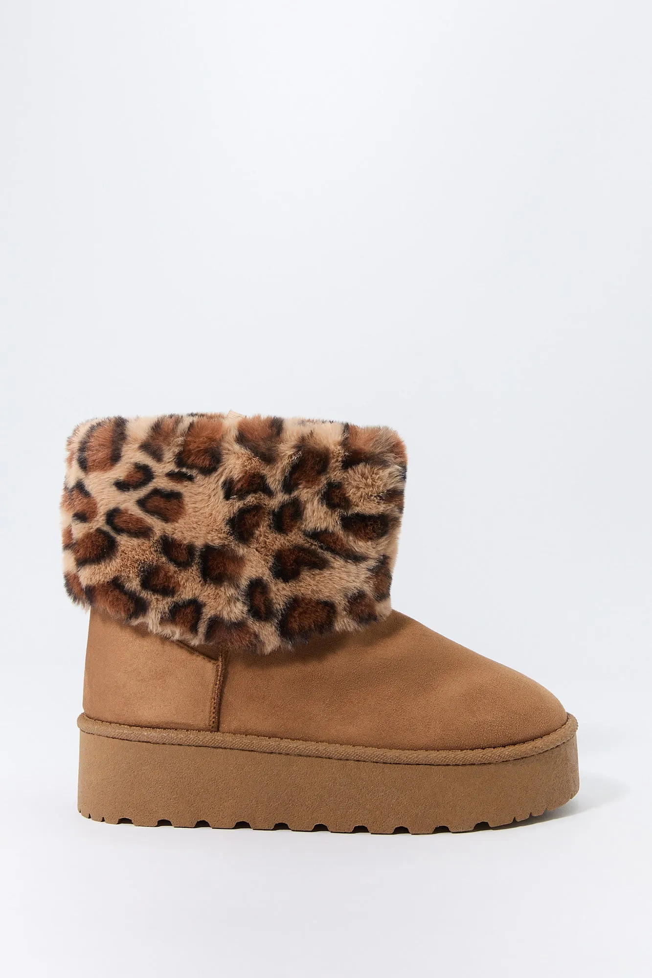 Faux Fur Collared Platform Booties sold by Urban Planet product image thumbnail 2