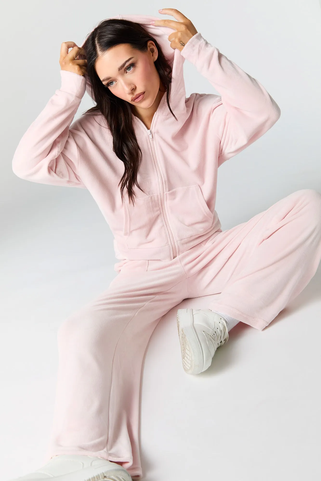 Velour Wide Leg Pant sold by Urban Planet product image thumbnail 4