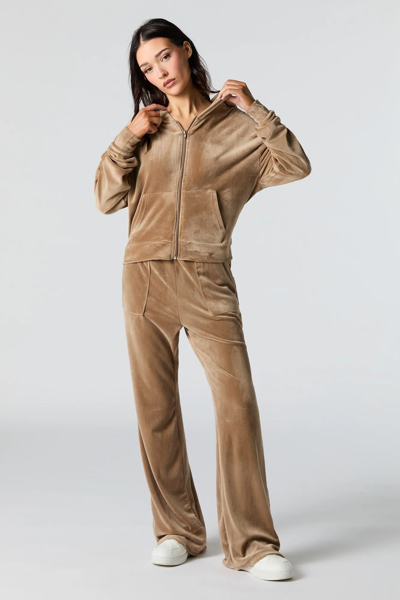 Velour Wide Leg Pant sold by Urban Planet