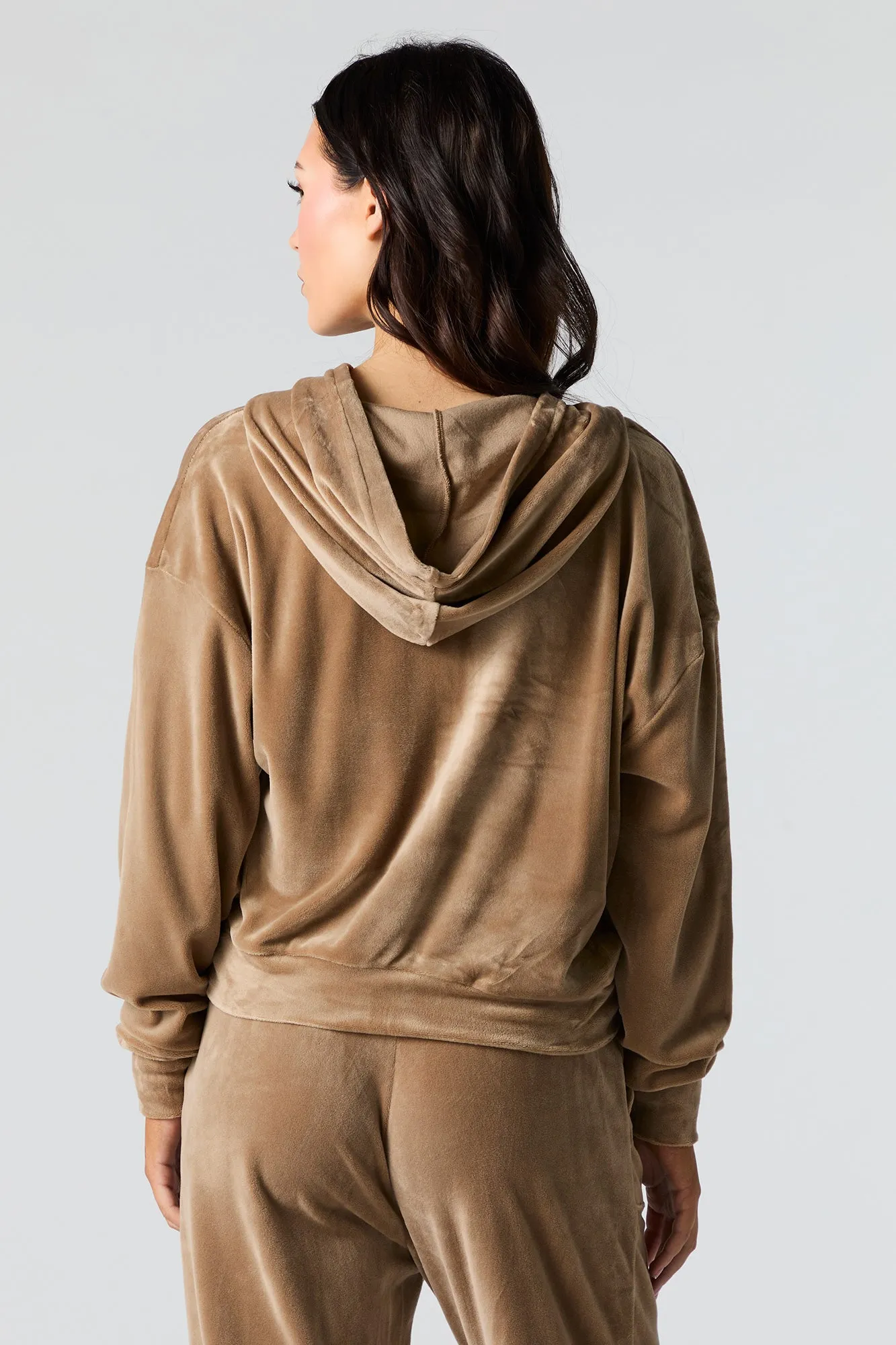 Velour Zip-Up Hoodie sold by Urban Planet product image thumbnail 2