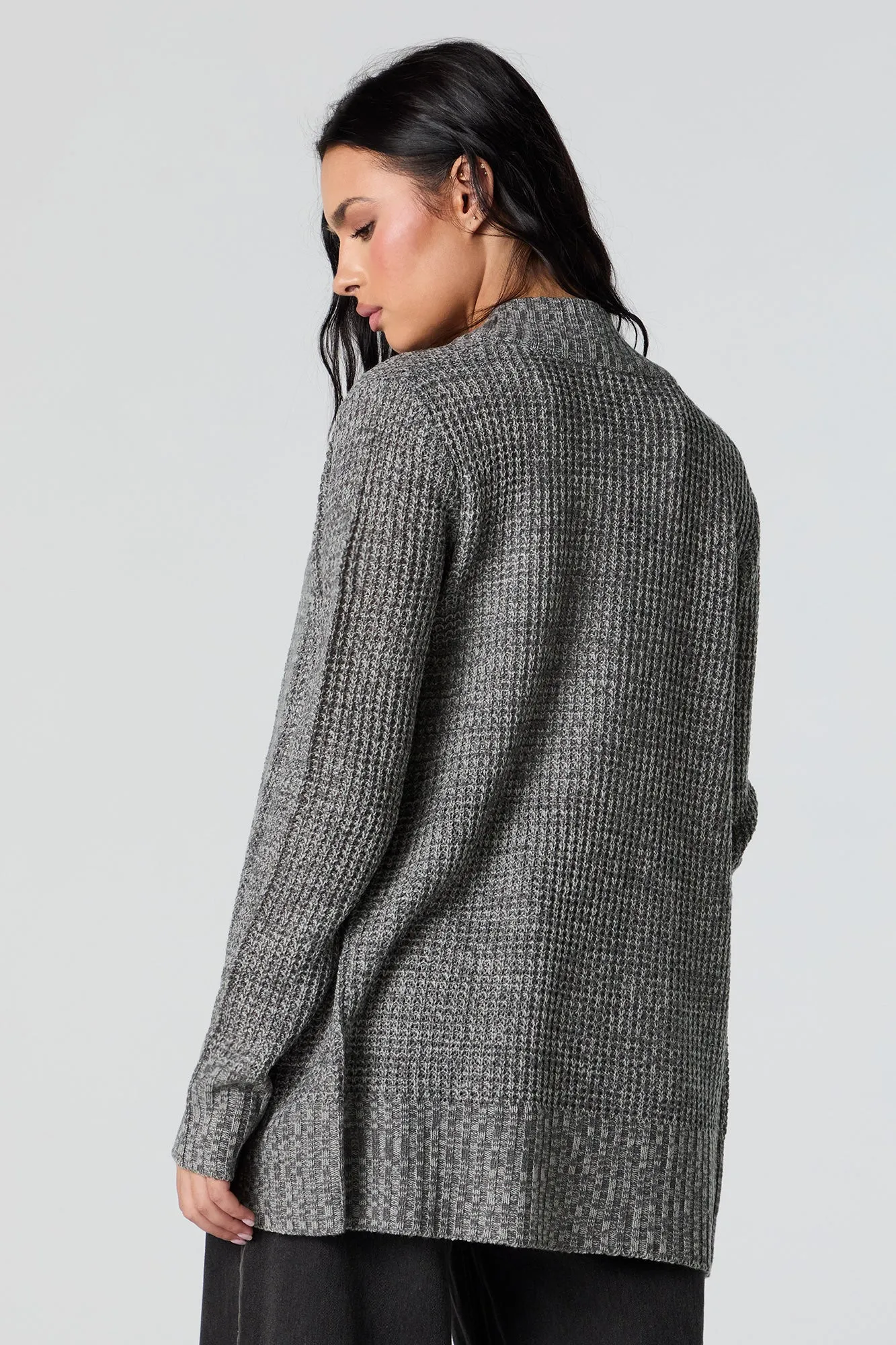 Waffle Knit Open Front Cardigan sold by Urban Planet product image thumbnail 2