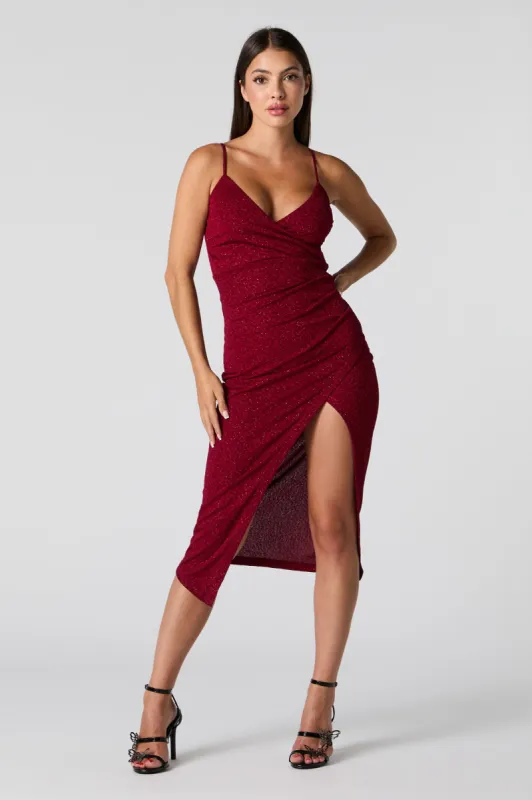 Sparkle Surplice Midi Wrap Dress sold by Urban Planet