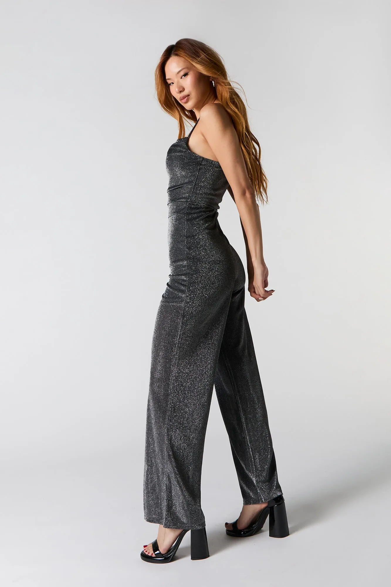 Sparkle Cowl Neck Wide Leg Jumpsuit sold by Urban Planet product image thumbnail 2