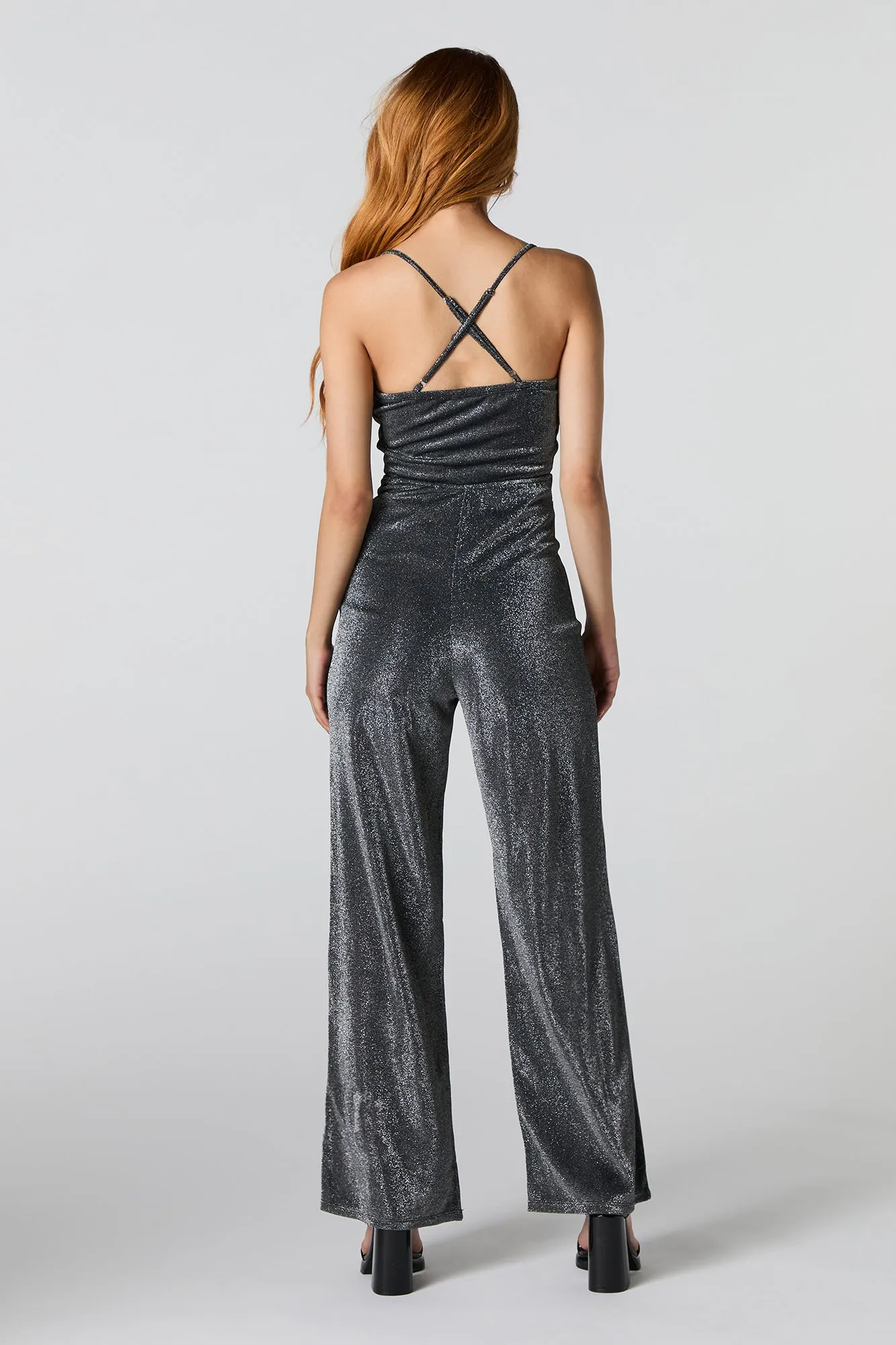 Sparkle Cowl Neck Wide Leg Jumpsuit sold by Urban Planet product image thumbnail 3