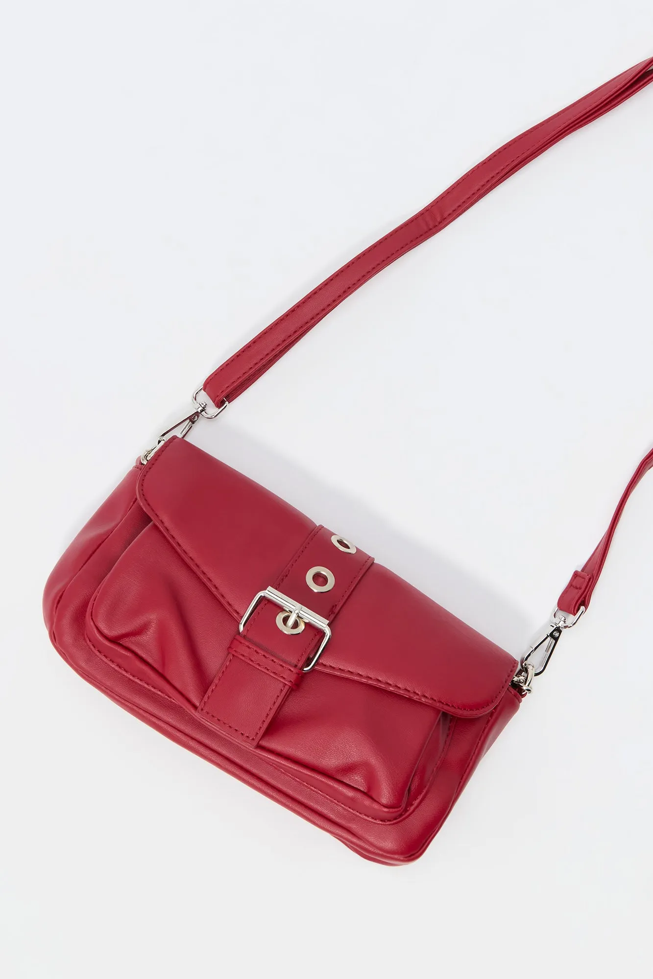 Convertible Strap Buckled Faux Leather Purse sold by Urban Planet product image thumbnail 3