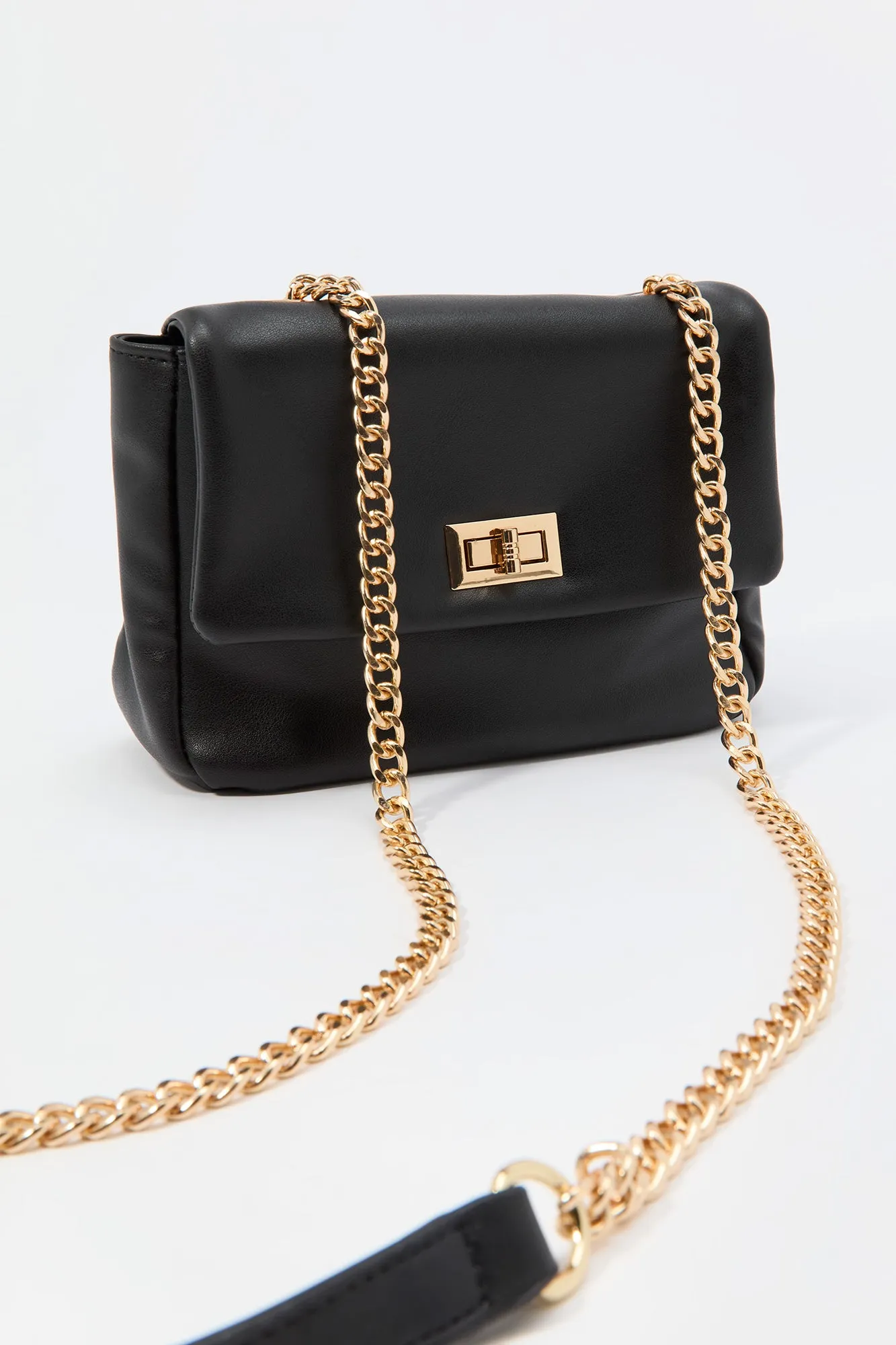Faux Leather Metal Clasp Crossbody Purse sold by Urban Planet product image thumbnail 4