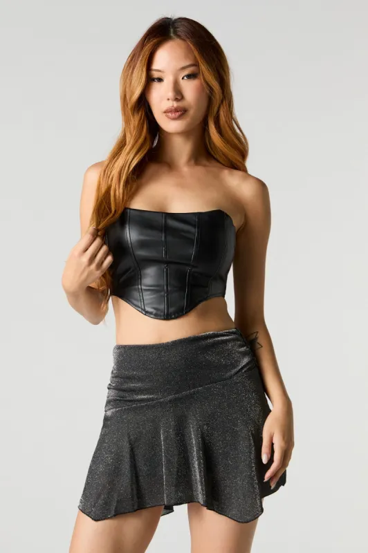 Sparkle Asymmetrical Mini Skort sold by Urban Planet