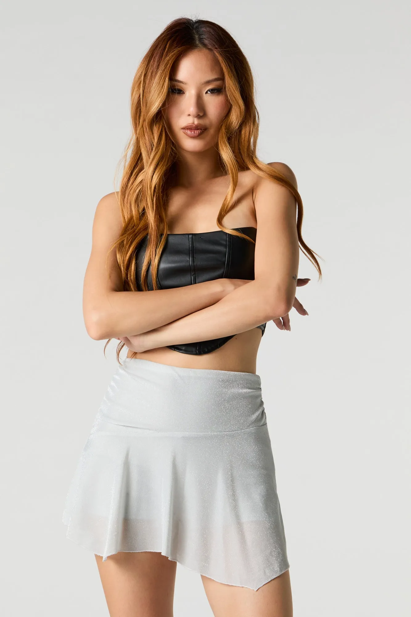 Sparkle Asymmetrical Mini Skort sold by Urban Planet product image thumbnail 5
