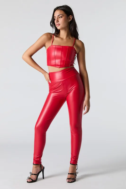 Faux Leather Waist Shaper Legging sold by Urban Planet