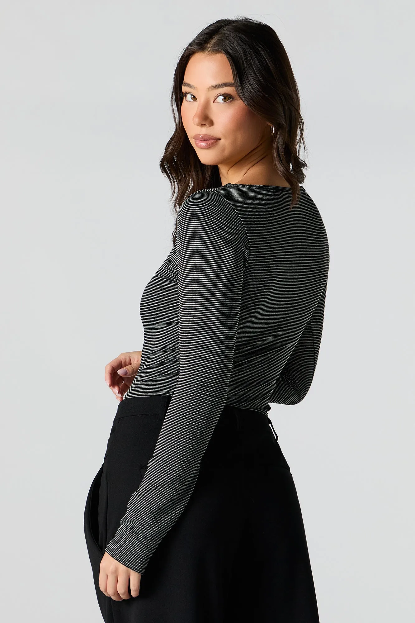 Maillot cranté côtelé à manches longues sold by Urban Planet product image thumbnail 4