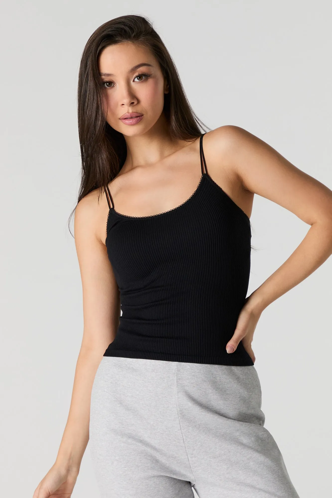 Seamless Ribbed Dual Strap Cami sold by Urban Planet product image thumbnail 4
