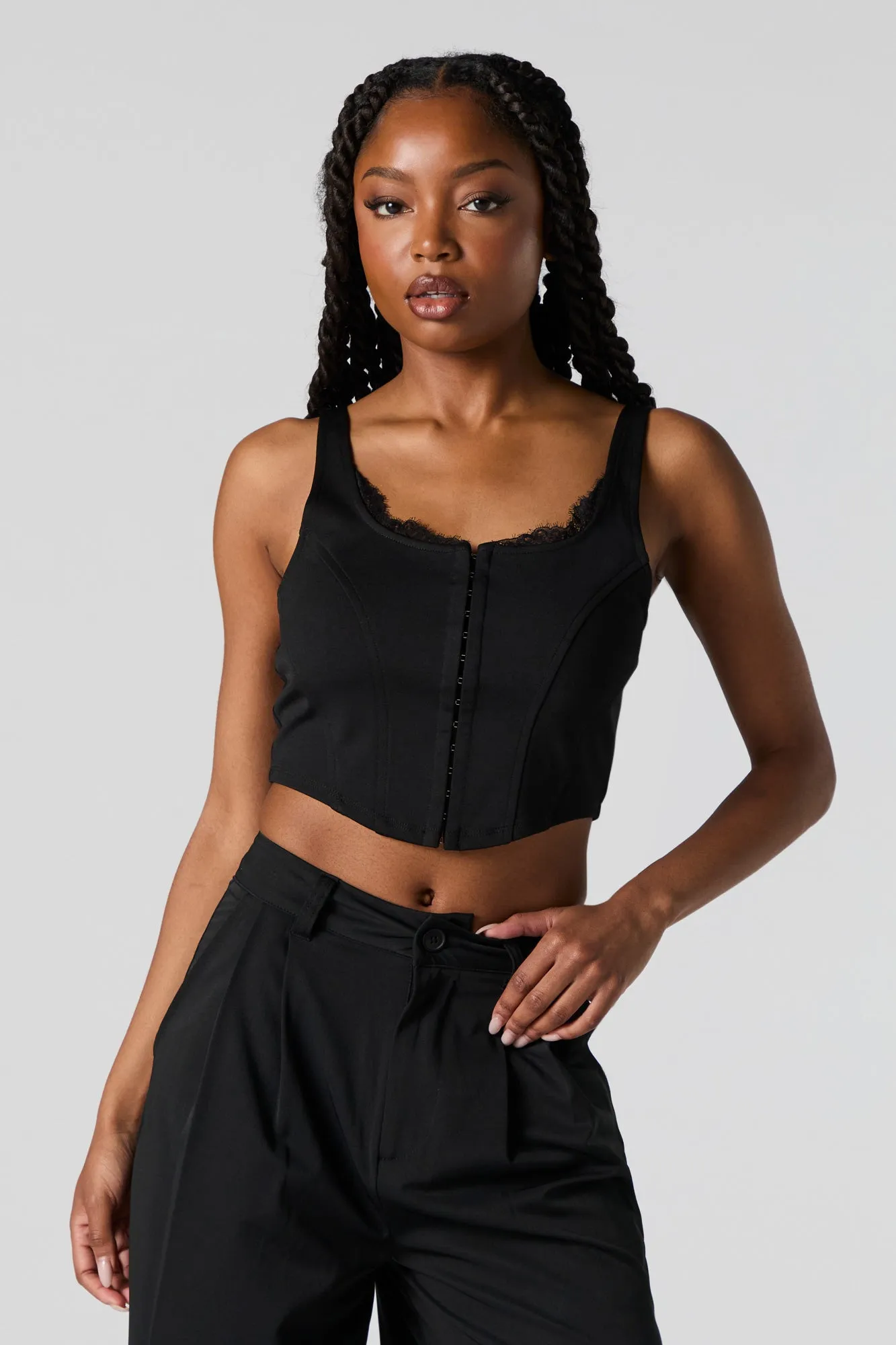 Lace Trim Hook and Eye Corset Top sold by Urban Planet product image thumbnail 4