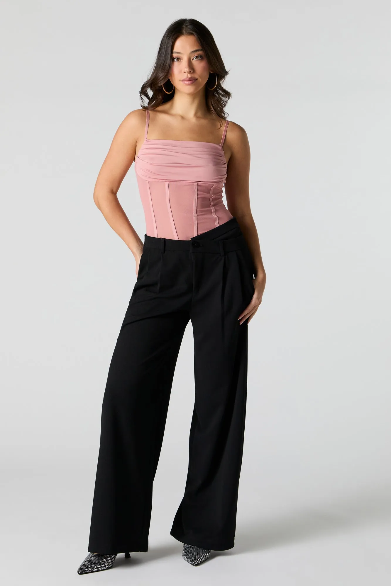 Mesh Cowl Neck Bodysuit sold by Urban Planet product image thumbnail 3