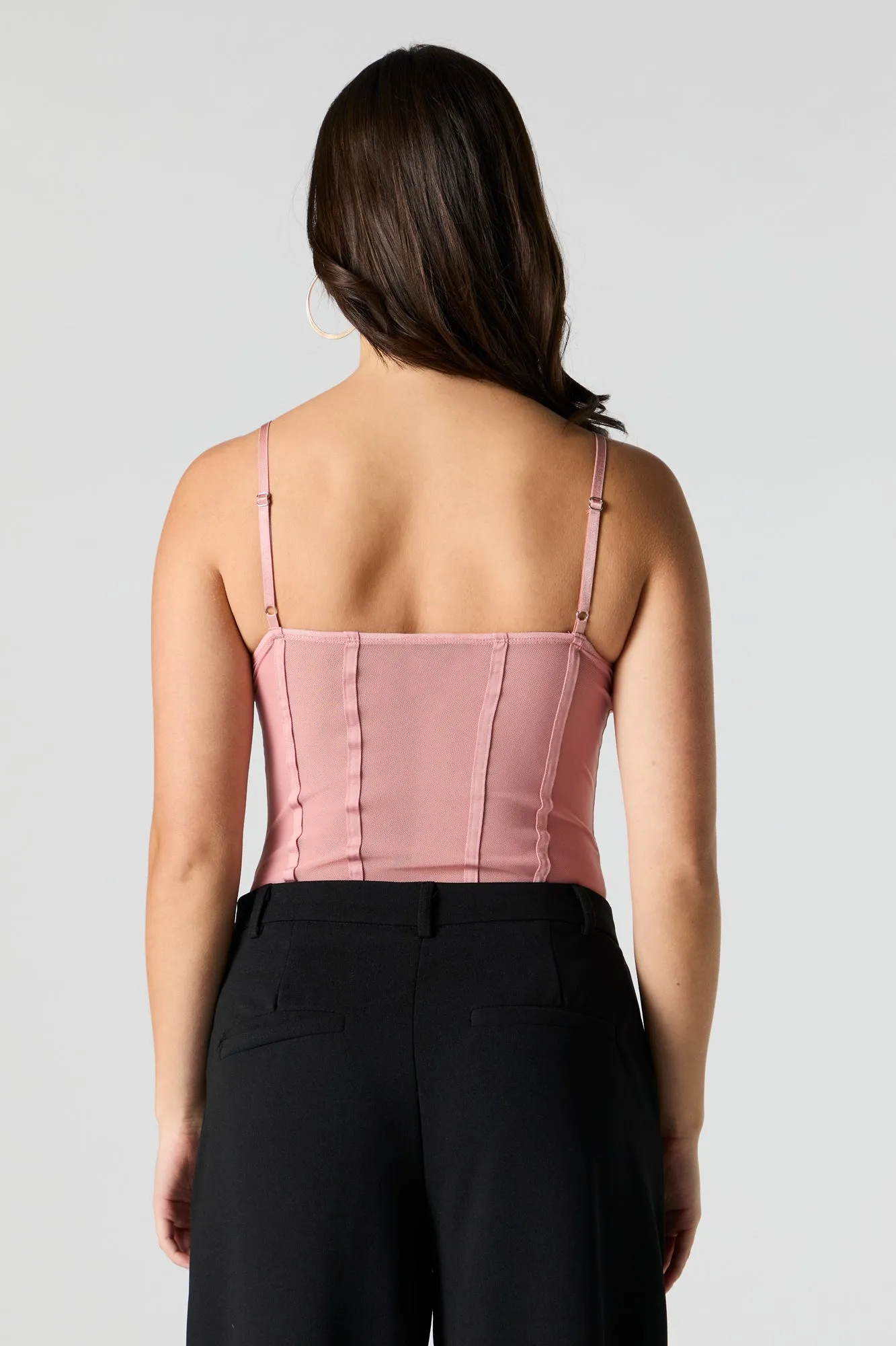 Mesh Cowl Neck Bodysuit sold by Urban Planet product image thumbnail 4