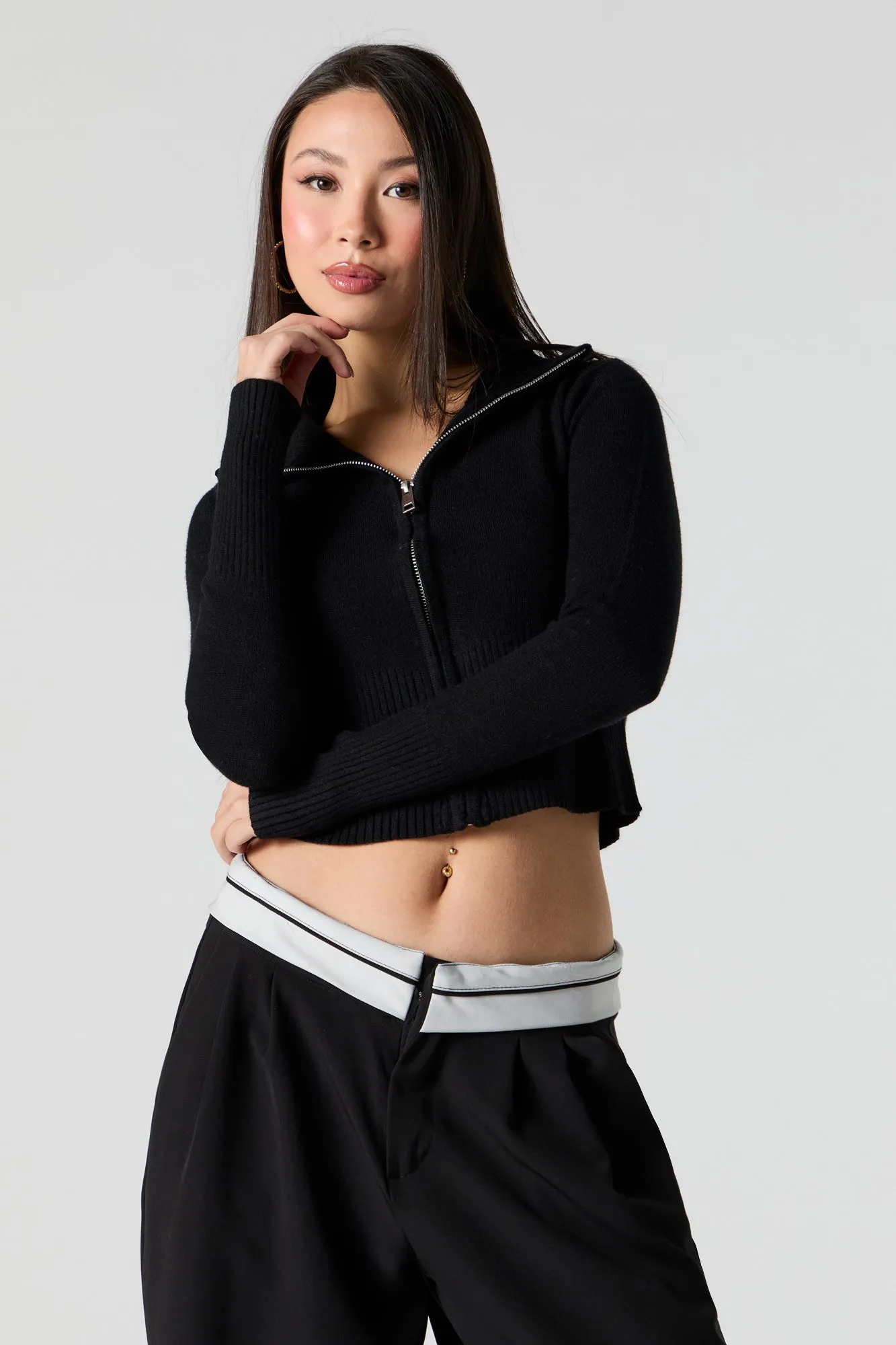 Turtleneck Zip-Up Sweater sold by Urban Planet product image thumbnail 4