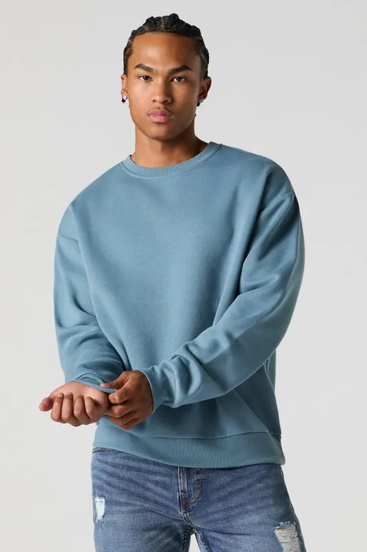Solid Fleece Crewneck Sweatshirt sold by Urban Planet