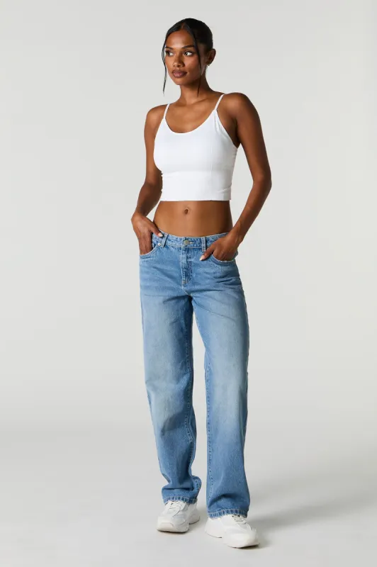 Jean ample à jambe droite délavé moyen sold by Urban Planet