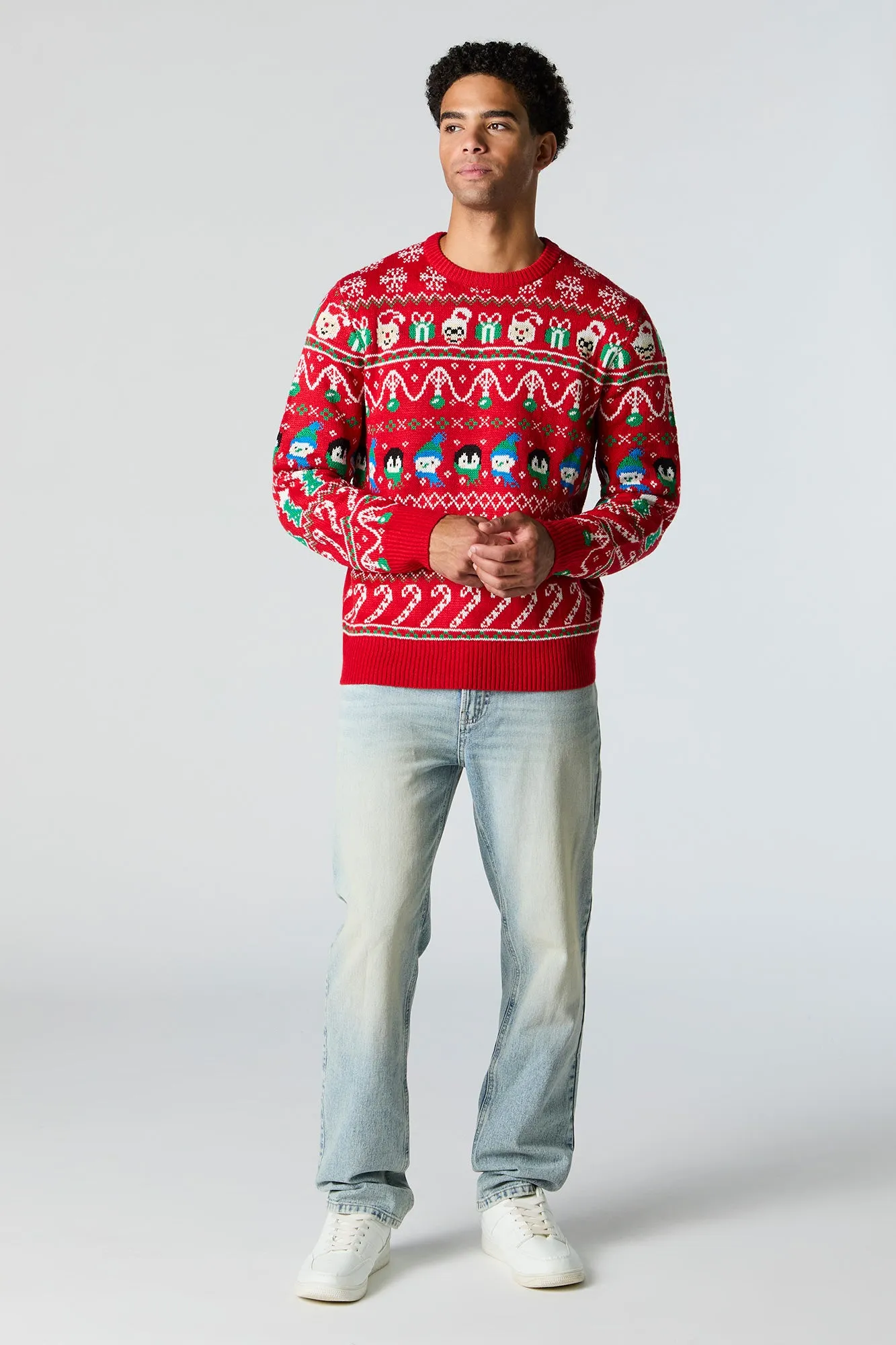 Chandail de Noël en tricot jacquard à imprimé Bonhomme de neige pingouin sold by Urban Planet product image thumbnail 2