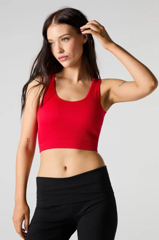 Seamless Ribbed Scoop Neck Tank with Built-In Bra Cups sold by Urban Planet
