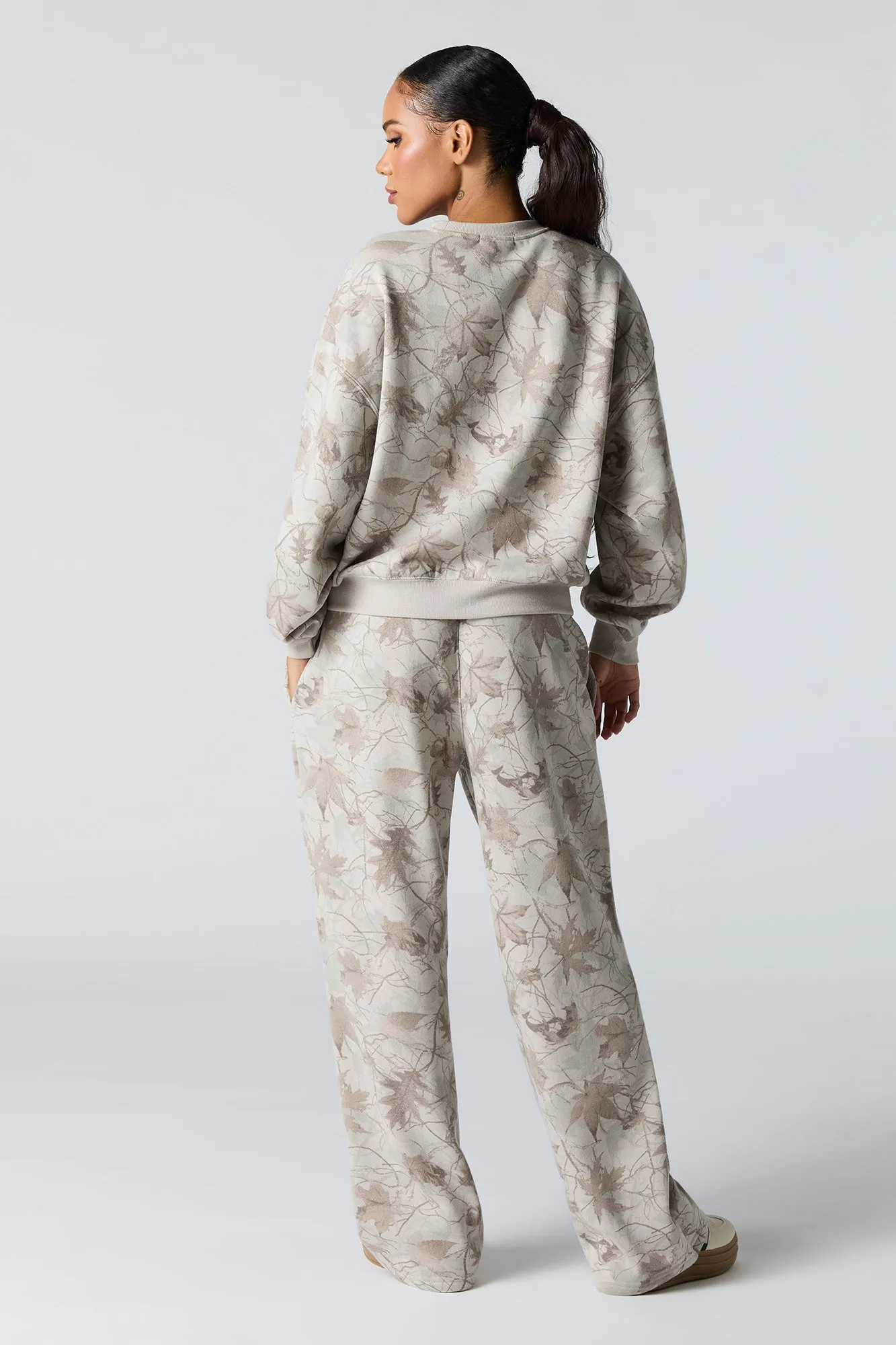 Camo Print Wide Leg Fleece Sweatpant sold by Urban Planet product image thumbnail 3