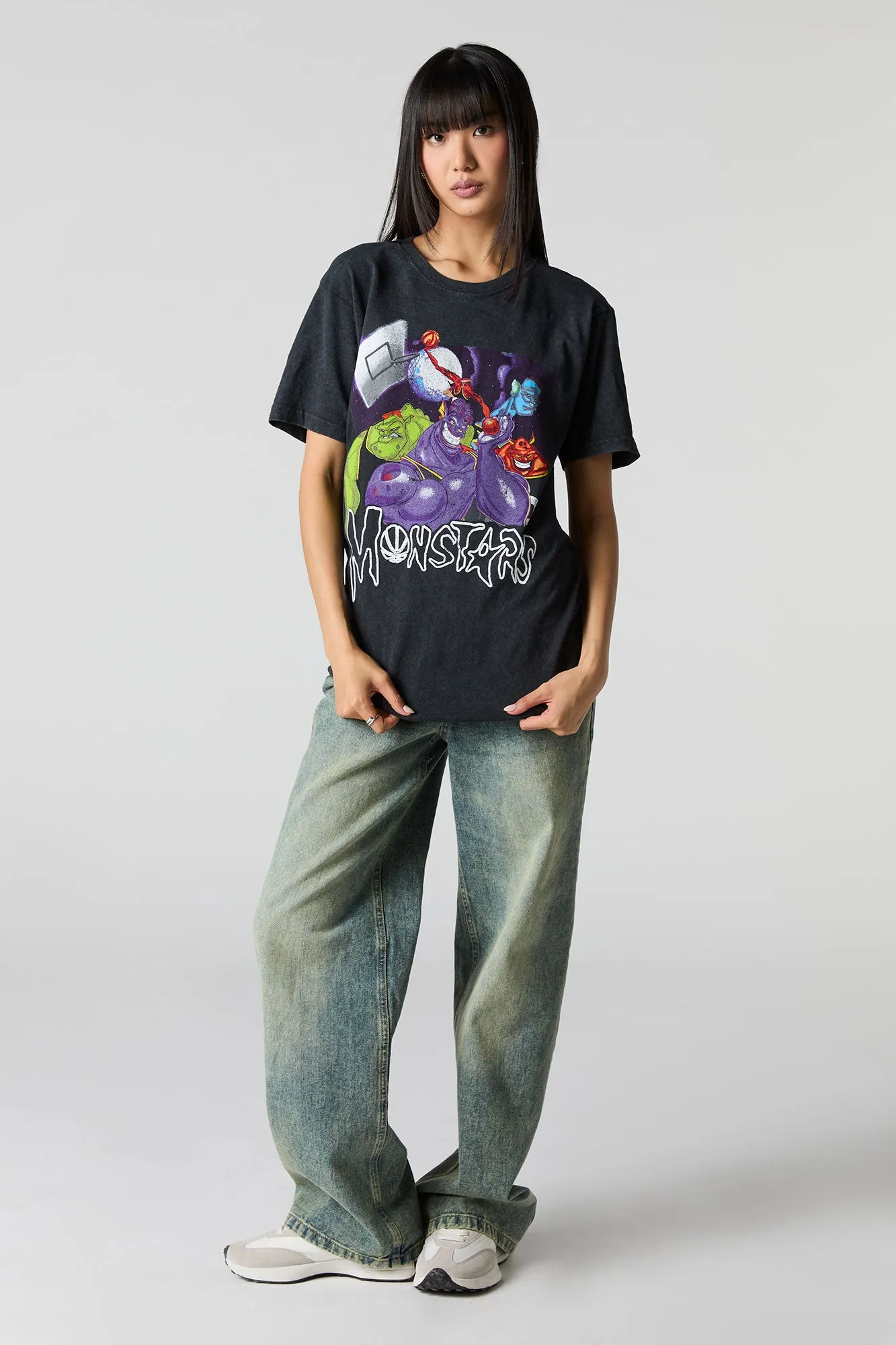 Space Jam Monstars Unisex Graphic Washed T-Shirt sold by Urban Planet product image thumbnail 2