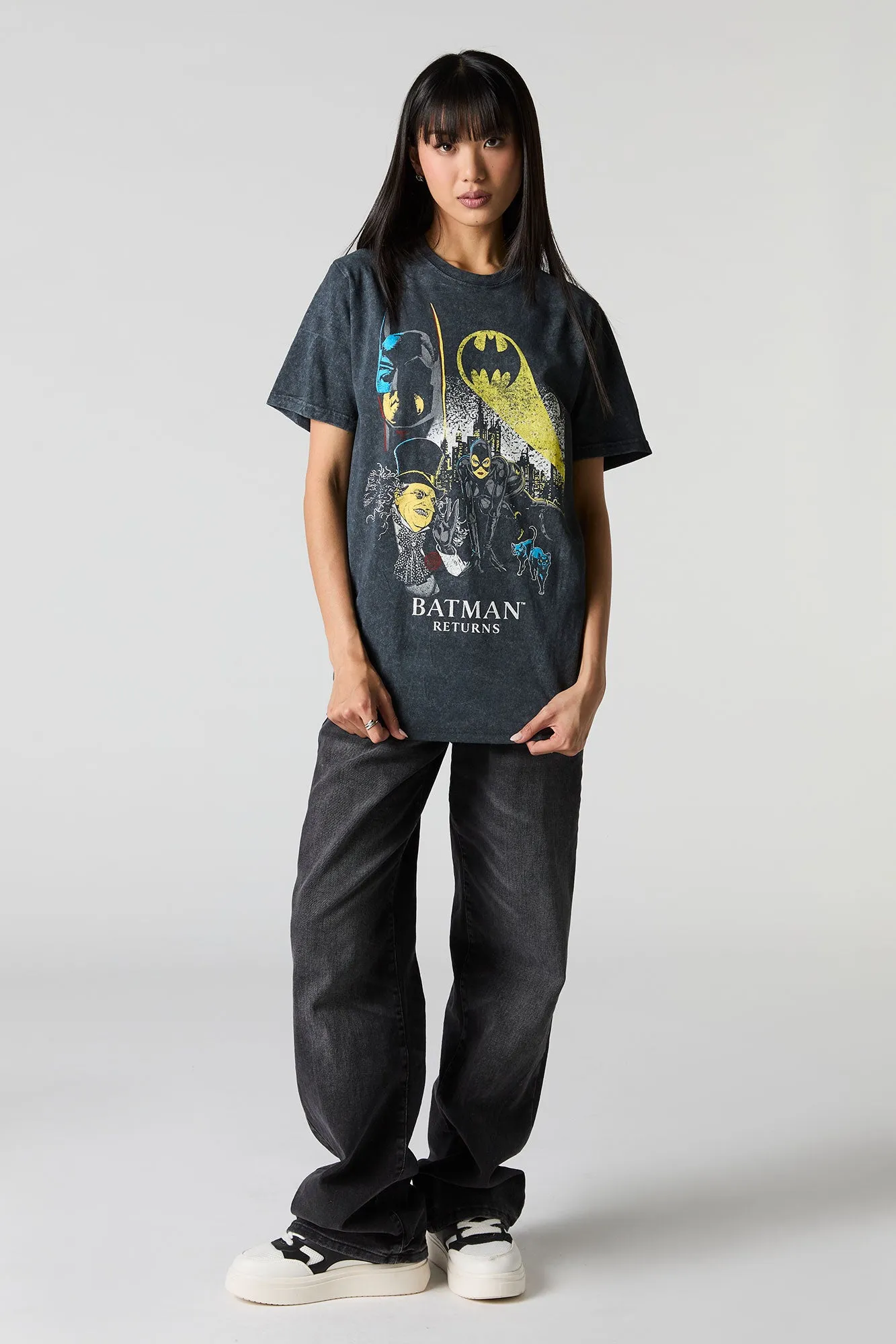 Batman Returns Unisex Graphic Washed T-Shirt sold by Urban Planet product image thumbnail 2