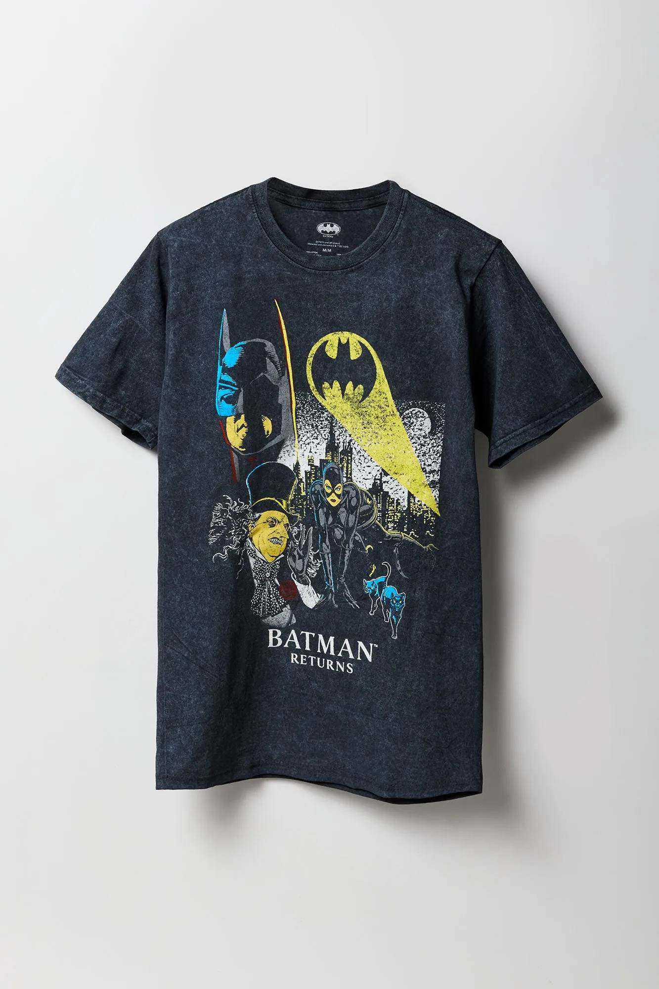 Batman Returns Unisex Graphic Washed T-Shirt sold by Urban Planet product image thumbnail 4