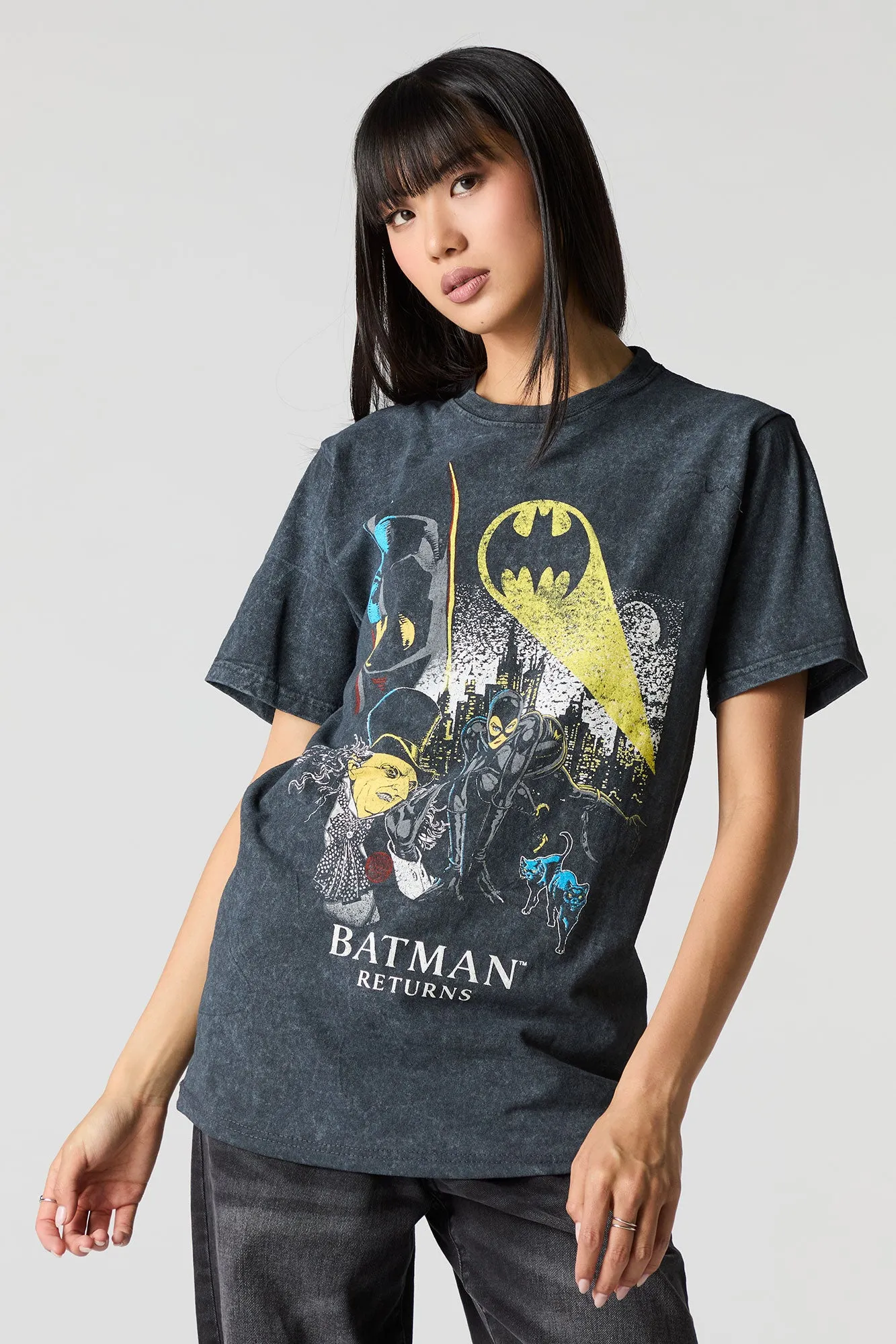 Batman Returns Unisex Graphic Washed T-Shirt sold by Urban Planet