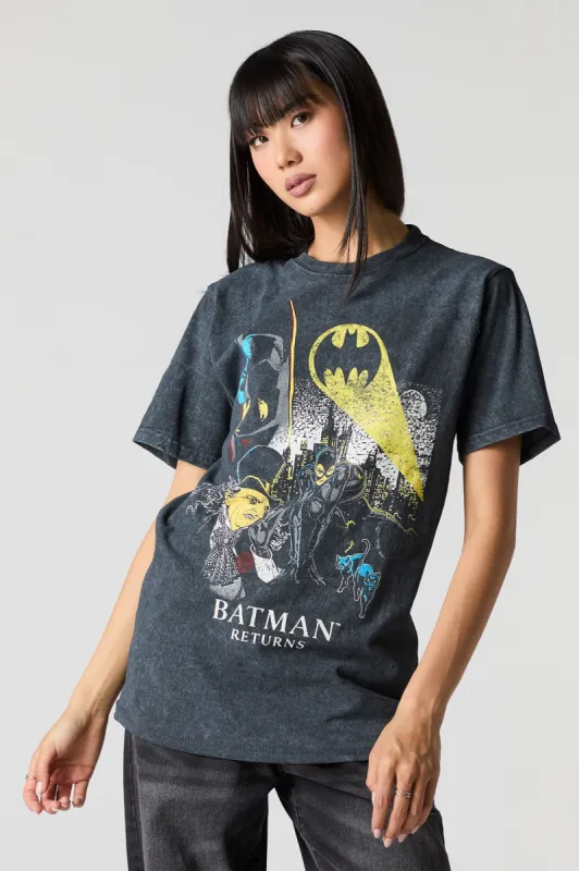 T-shirt unisexe délavé à imprimé Batman Returns sold by Urban Planet