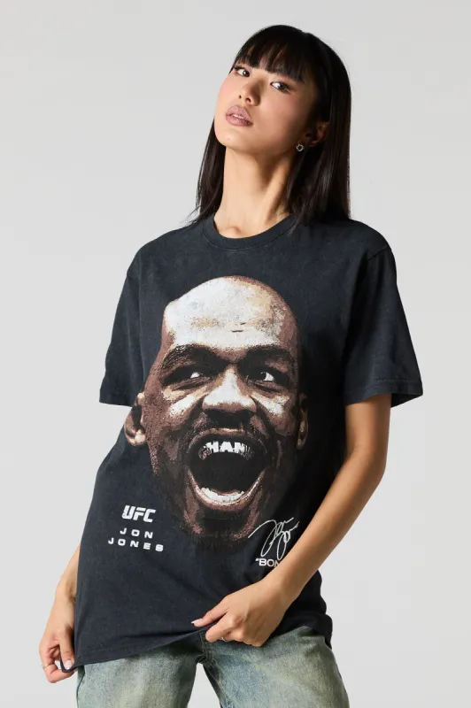 T-shirt délavé à imprimé Jon Jones UFC sold by Urban Planet
