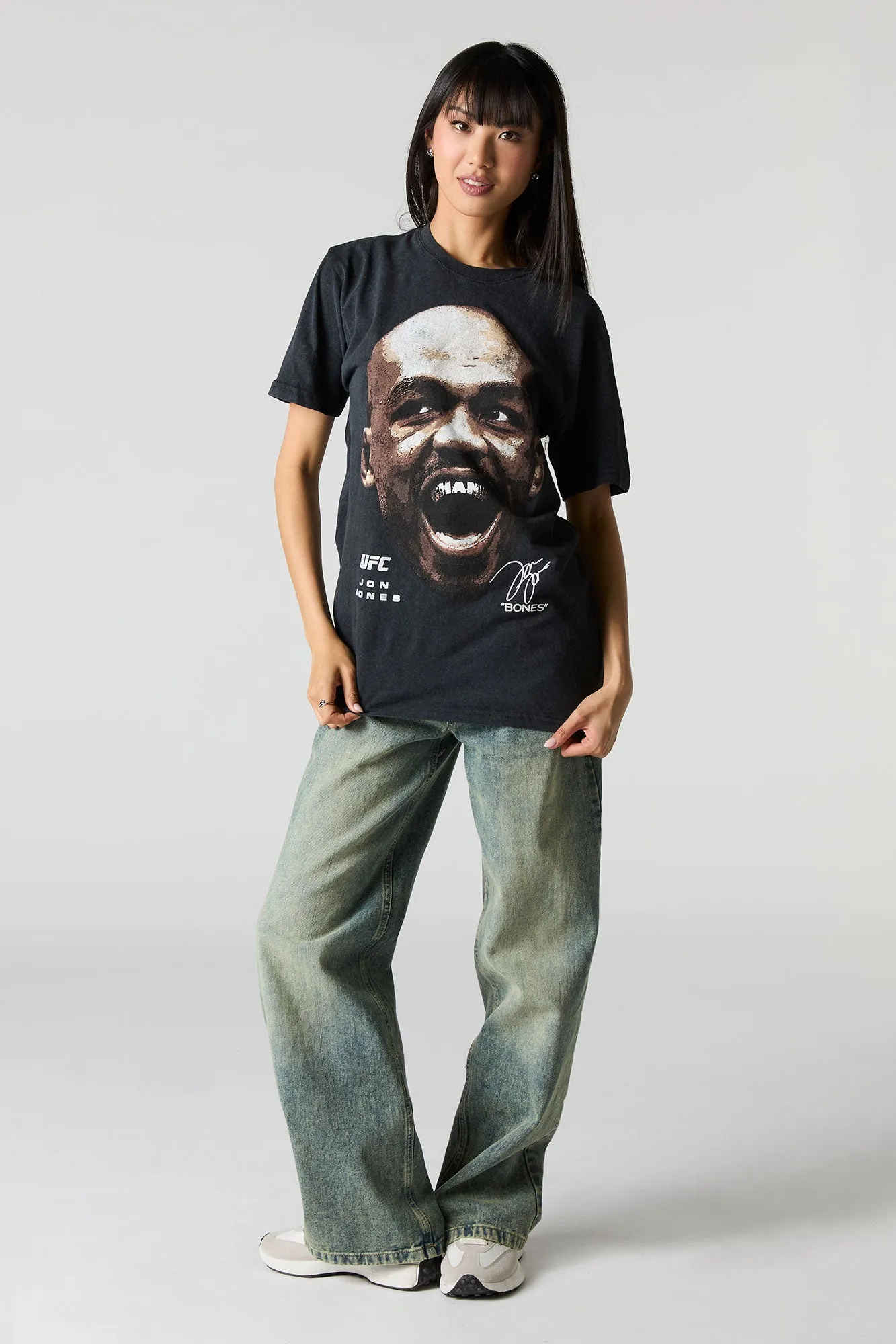 T-shirt délavé à imprimé Jon Jones UFC sold by Urban Planet product image thumbnail 3