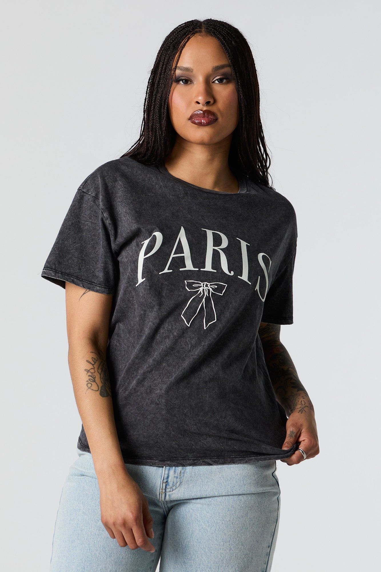 Paris Graphic Washed Boyfriend T-Shirt sold by Urban Planet product image thumbnail 2