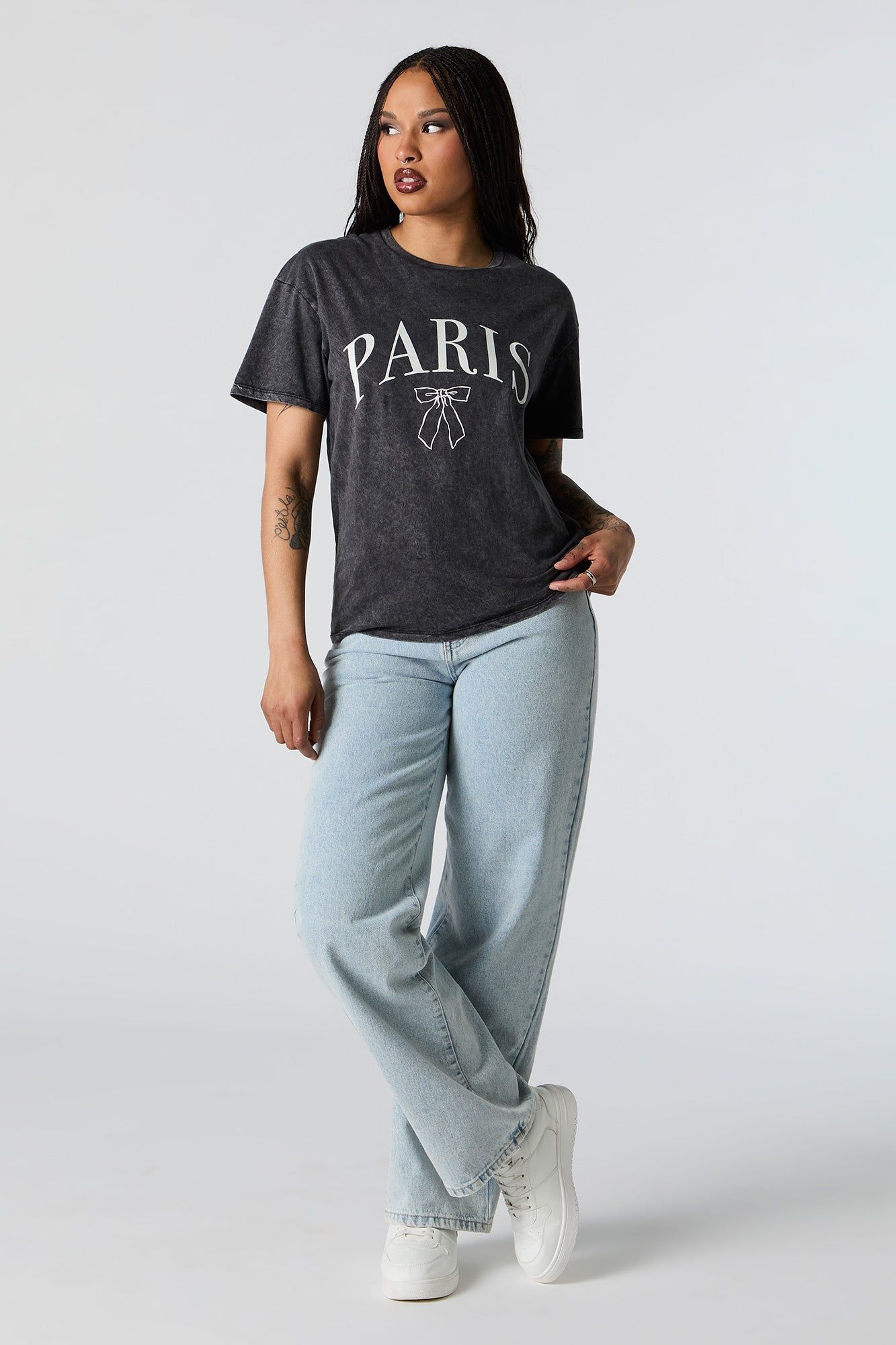 Paris Graphic Washed Boyfriend T-Shirt sold by Urban Planet product image thumbnail 3