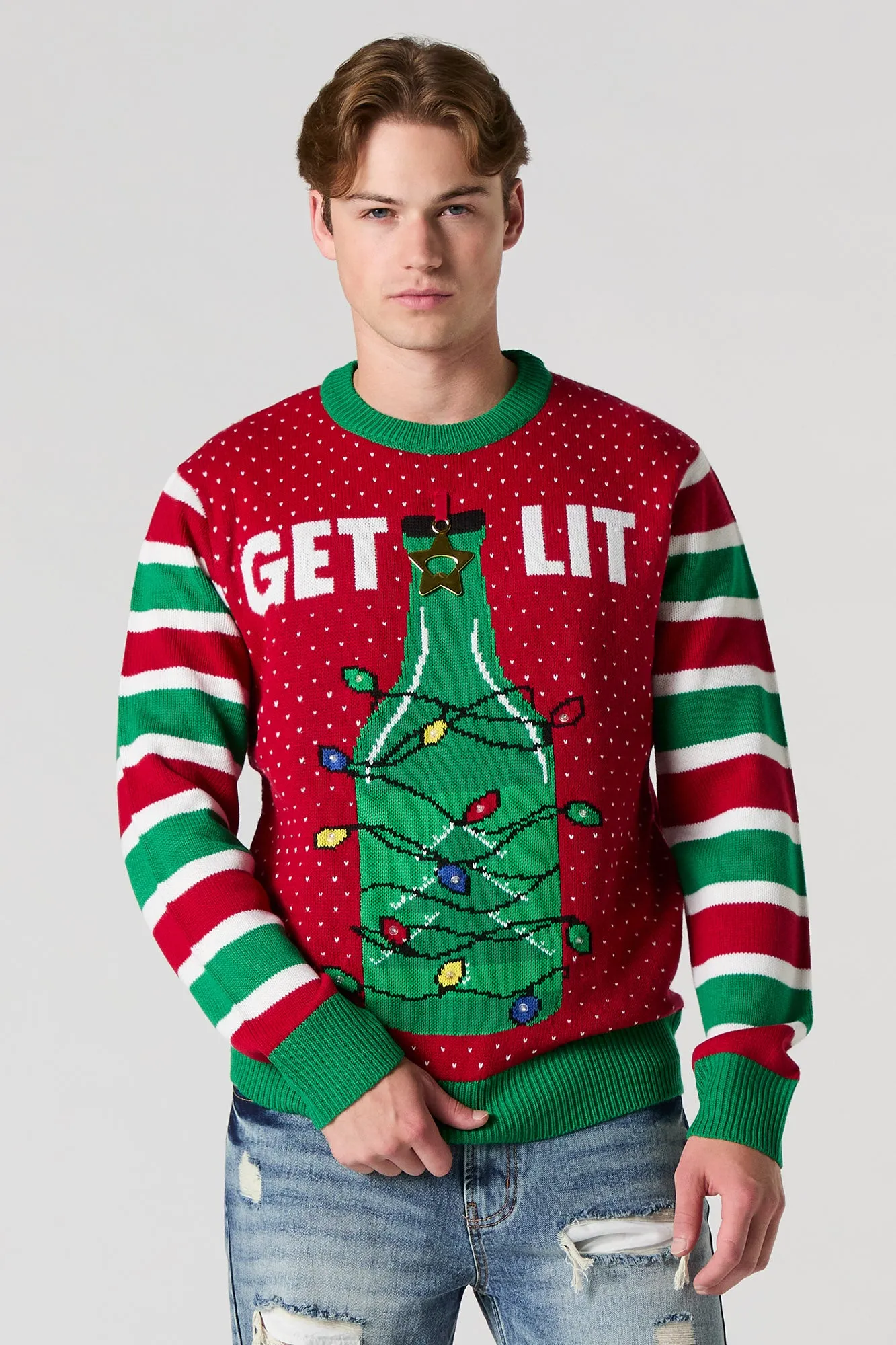Get Lit Light Up Ugly Christmas Sweater sold by Urban Planet