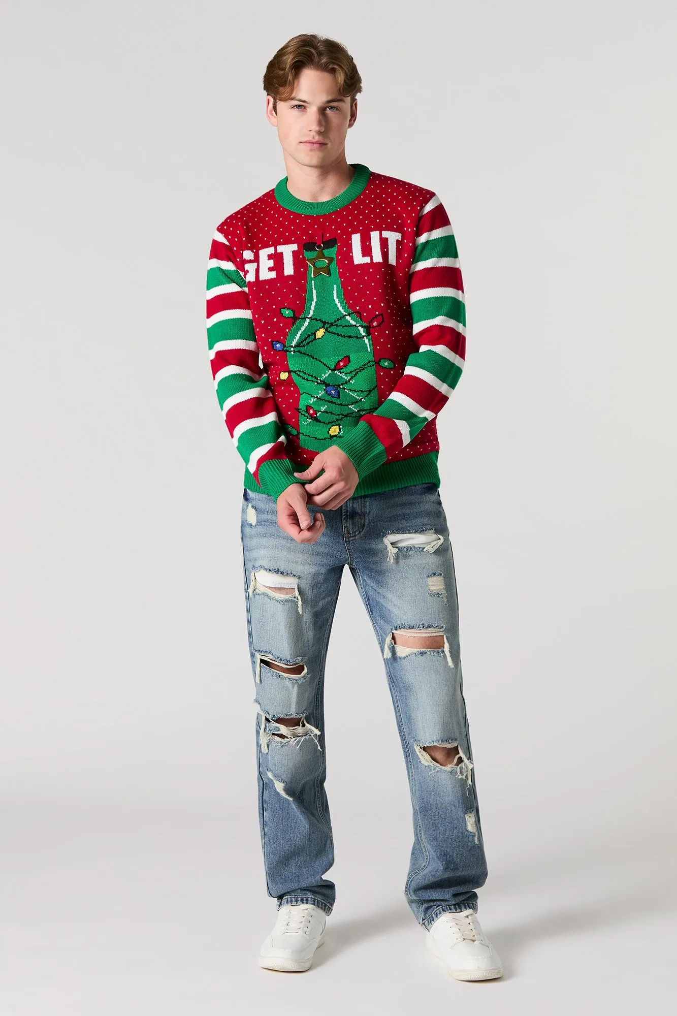 Get Lit Light Up Ugly Christmas Sweater sold by Urban Planet product image thumbnail 3