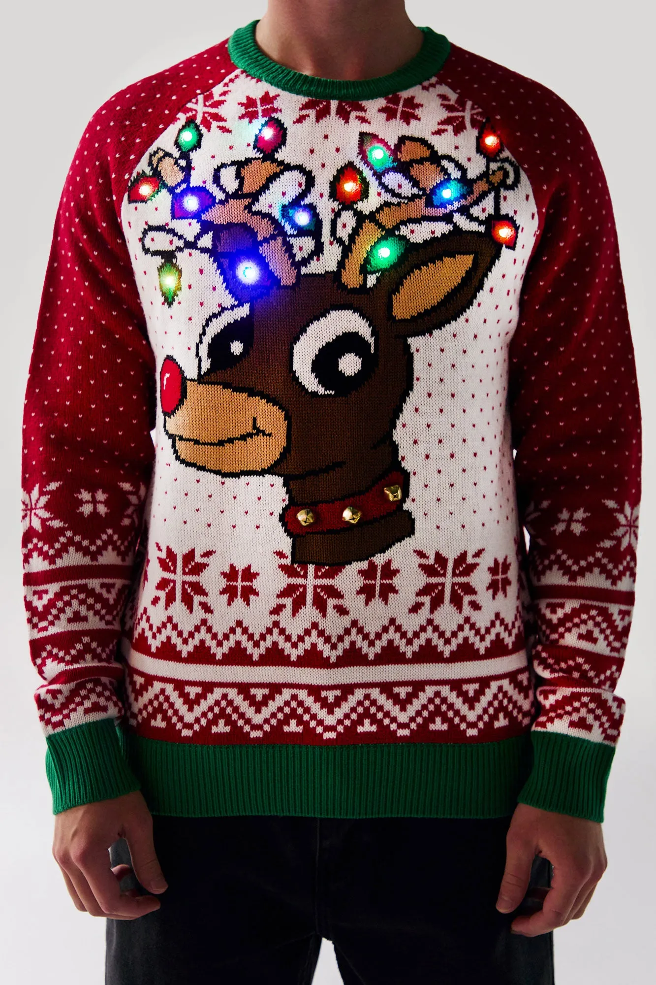 Rudolph Light Up Ugly Christmas Sweater sold by Urban Planet product image thumbnail 4