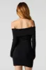 Ribbed Off Shoulder Long Sleeve Mini Dress sold by Urban Planet