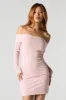 Ribbed Off Shoulder Long Sleeve Mini Dress sold by Urban Planet